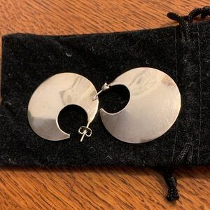 One of a kind sterling hoops